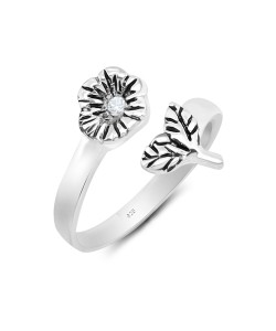 Toe Ring Sunflower Shaped with Leaves TR-101